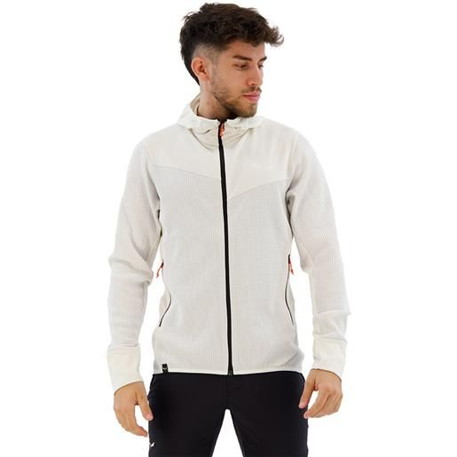 Salewa puez waffle hyb pl hd hoodie fleece bianco s uomo