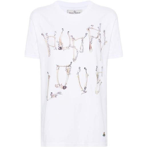 Vivienne Westwood t-shirt bones 'n chain - bianco