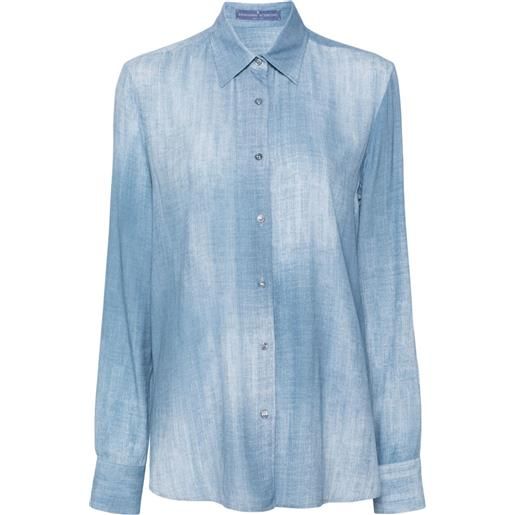 Ermanno Scervino camicia con stampa denim - blu