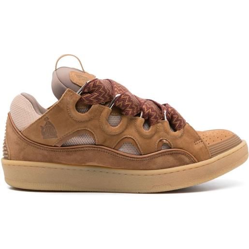 Lanvin sneakers curb in pelle - marrone
