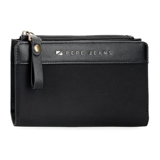 Pepe Jeans morgan portafoglio con porta carte di credito nero 17 x 10 x 2 cm poliestere e pu by joumma bags, nero, taglia unica, portafoglio con porta carte di credito