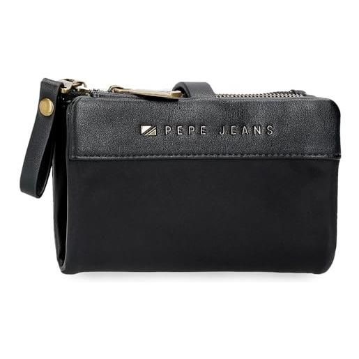 Pepe Jeans morgan - portafoglio con porta carte, taglia unica, nero, taglia unica, portafoglio con porta carte di credito