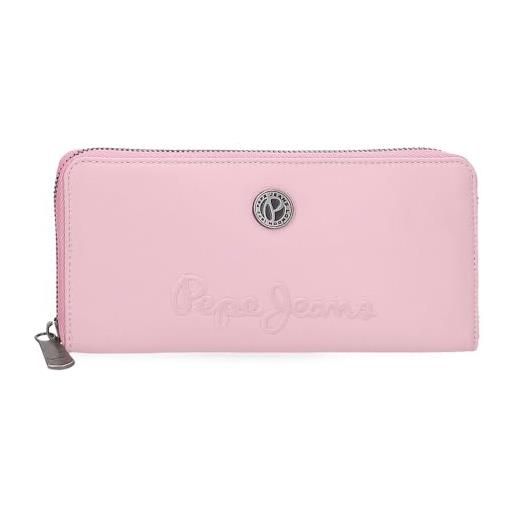 Pepe Jeans corin portafoglio con porta carte di credito rosa 19,5 x 10 x 2 cm poliestere e pu by joumma bags, rosa, taglia unica, portafoglio con porta carte di credito