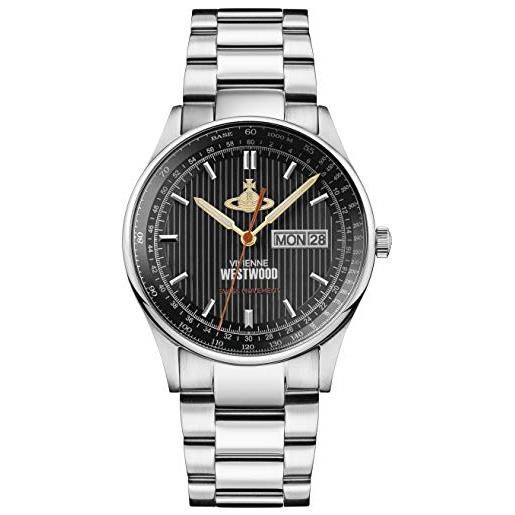 Vivienne Westwood the cranbourne gents quartz watch with black dial & silver stainless steel bracelet vv207bksl