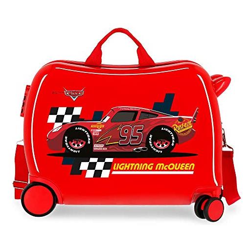 Disney (DIYL9) valigia per bambini 2 ruote multidirezionali lightning mcqueen rossa