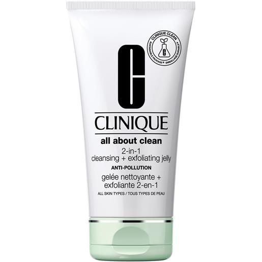 Clinique 2-in-1 cleansing + exfoliating jelly 150ml gel detergente viso, esfoliante purificante viso