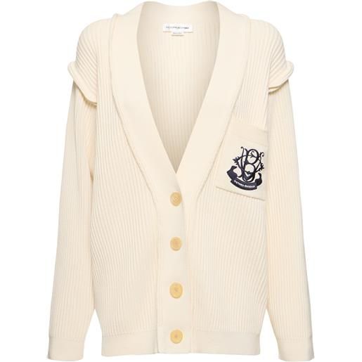 VICTORIA BECKHAM relaxed fit cotton & silk knit cardigan
