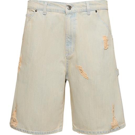 MSGM shorts in denim di cotone distressed