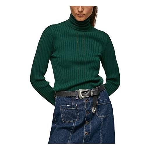 Pepe Jeans bella, maglia maniche lunghe donna, verde (forest green), m