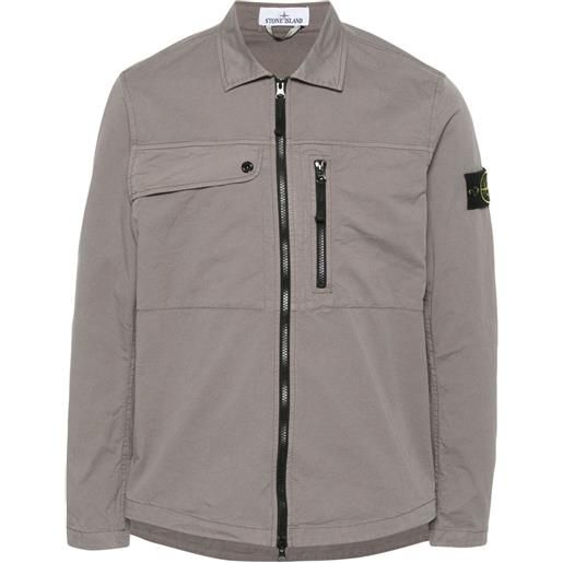 Stone Island giacca-camicia con applicazione - grigio