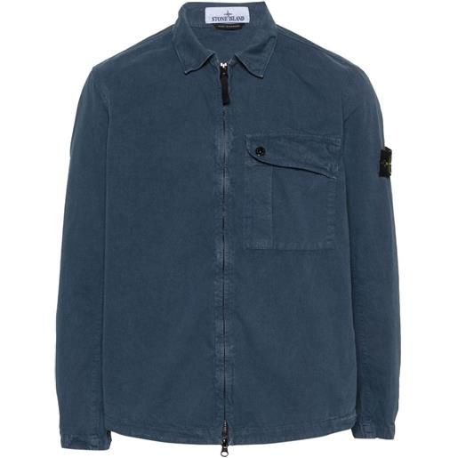Stone Island giacca-camicia con applicazione - blu