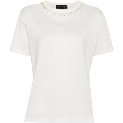 Fabiana Filippi t-shirt con decorazione collana - bianco