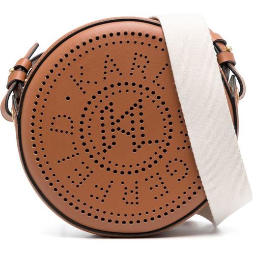 Karl Lagerfeld borsa a tracolla k/circle con logo traforato - marrone