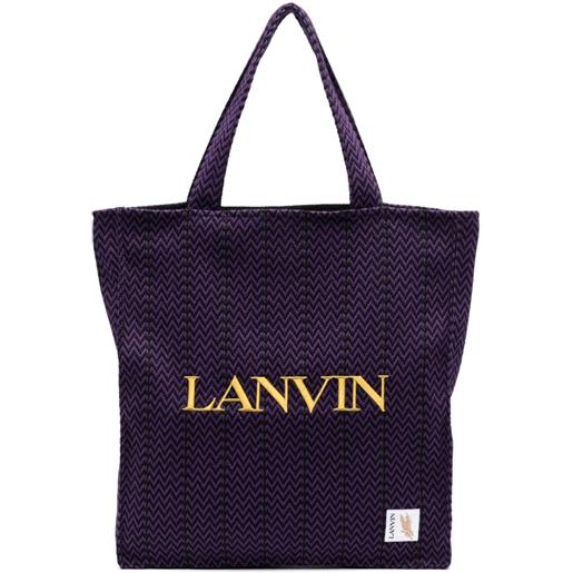 Lanvin borsa tote con ricamo - viola