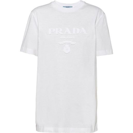 Prada t-shirt con applicazione logo - bianco