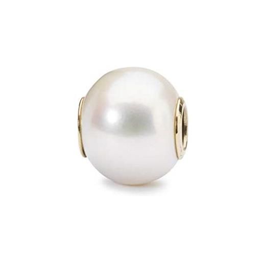 Trollbeads bead da donna white pearl with gold oro giallo 750 - tagbe 00086