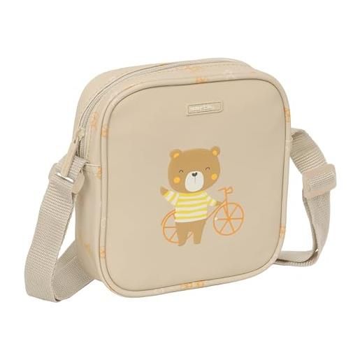 Safta prescucolar - borsa a tracolla piccola, borsa per bambini, ideale per bambini dai 5 ai 14 anni, comoda e versatile, qualità e resistenza, 16 x 4 x 18 cm, colore beige, beige, estándar, casual