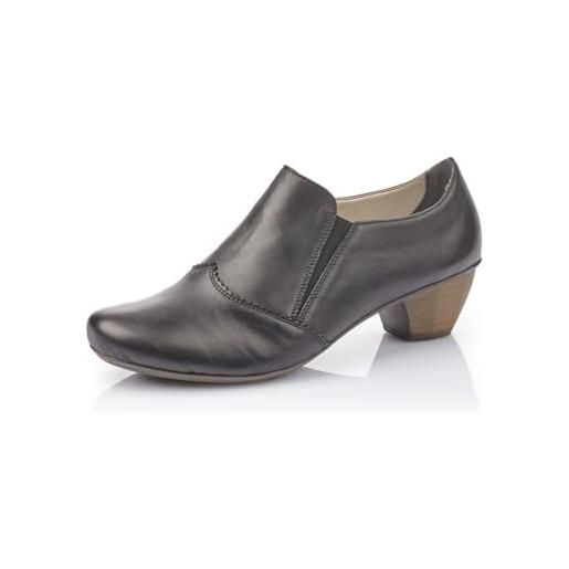 Rieker donna mocassini 41751, signora pantofole, scarpe basse, elegante, scarpe business, ufficio, scarpe da college, nero (schwarz / 01), 40 eu / 6.5 uk