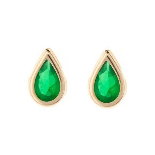 Funkyrox 9 ct oro può (smeraldo) pietra tanzanite e diamanti orecchini a perno. Confezione regalo