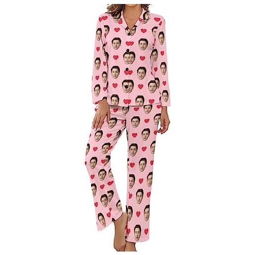 Naispanda set pigiama donna personalizzato con foto del viso set di pigiami da donna personalizzati con foto set di pigiami da donna set di pigiami da donna personalizzati pjs per la notte size - m