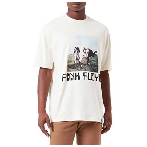 Recovered pink floyd cow album cover oversized ecru maglietta by t-shirt, natur, l uomo