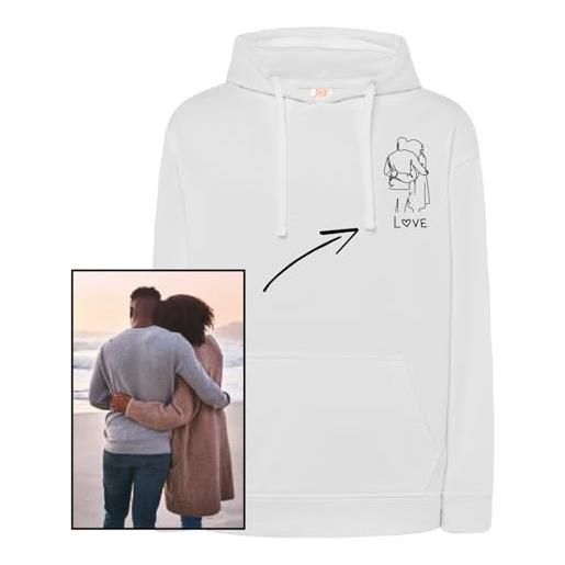 Generic felpe maglia con cappuccio per uomo e donna con stampa ritratto da foto personalizzata fidanzati idea regalo lui e lei amore love san. Valentino