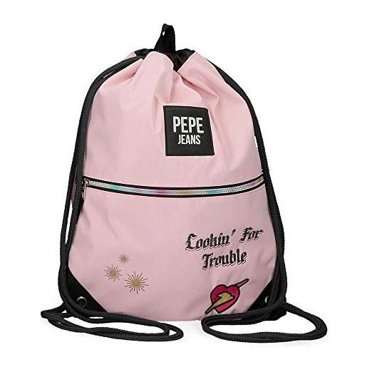 Pepe Jeans forever bagagli- borsa a tracolla, 35x44x0.5 cms, rosa