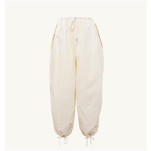 autry pantalone parachute unisex fit in cotone avorio
