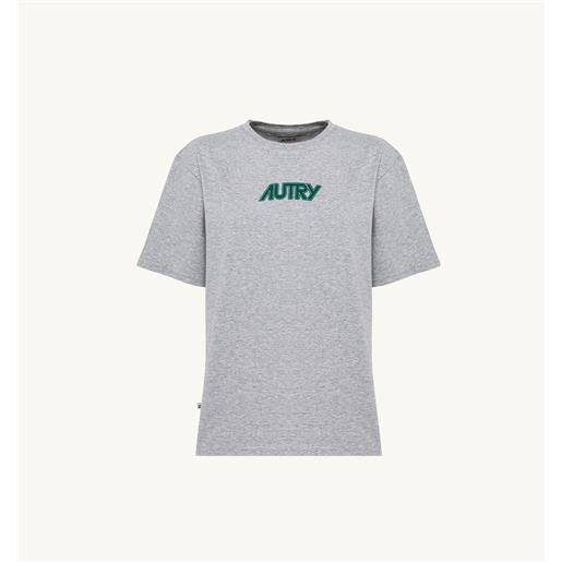 autry t-shirt in jersey di cotone grigio melange