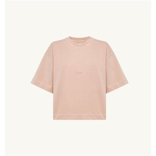 autry t-shirt in jersey di cotone boxy fit rosa