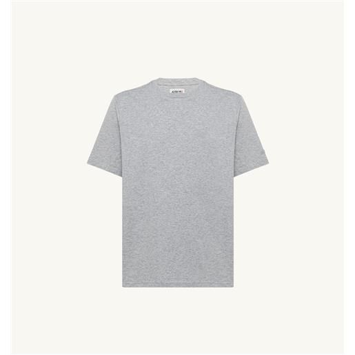 autry t-shirt in jersey di cotone con logo grigio melange