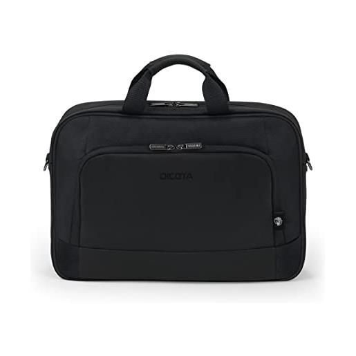 Dicota eco top traveller base 15-15.6 - leggera borsa per computer portatile con imbottitura protettiva e spazio di stoccaggio, colore nero