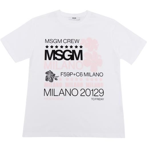 Msgm t-shirt bianca con stampa