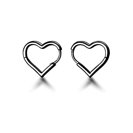 SLUYNZ orecchini a cerchio in argento sterling 925 a forma di cuore per donne adolescenti ragazze orecchini a forma di cuore huggie orecchini in argento, argento sterling, non noto