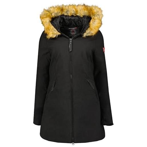 Geographical Norway adelaide lady - giacca donna imbottita calda autunno-invernale - cappotto caldo - giacche antivento a maniche lunghe e tasche - abito ideale (nero l)