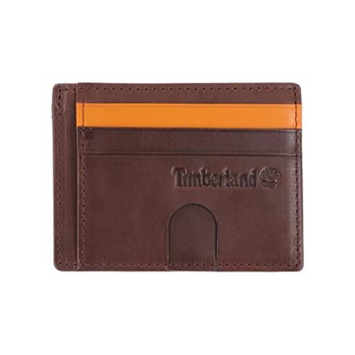 Timberland men's slim leather minimalist front pocket credit holder wallet, brown (altroz card case)