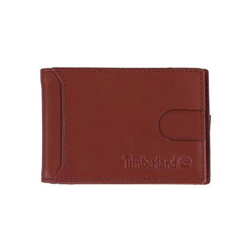 Timberland men's slim leather minimalist front pocket credit card holder wallet, brown (cloudy money clip)