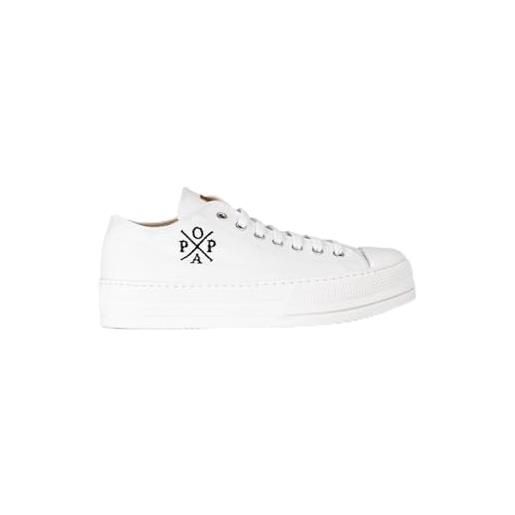 POPA scarpe marca modello minorquina 4p shirin tela bianca, sneaker unisex-adulto, 37 eu
