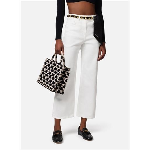 ELISABETTA FRANCHI jeans cropped with chain belt donna