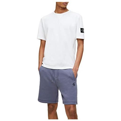 Calvin Klein Jeans monogram sleeve badge reg tee j30j314051 top in maglia a maniche corte, bianco (bright white), xl uomo