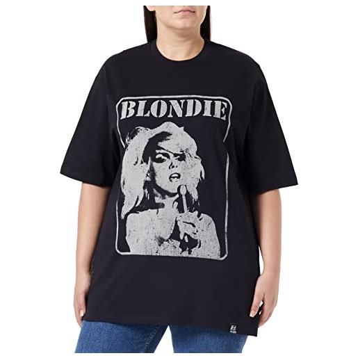Recovered blondie heart of glass face relaxed black t-shirt by s, nero, s unisex-adulto