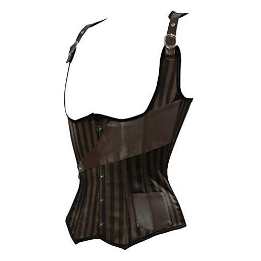 Hengzhifeng corsetto sottoseno gotico donna corsetti carnevale (eur 46-48, marrone)