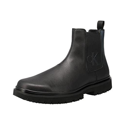 Calvin Klein sneakers uomo nero stivaletto con logo ck autunno inverno 2022/23 pelle e gomma ym0ym00544 bds 41