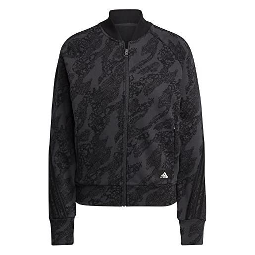 adidas w fi gfx an tt giacca, carbonio/nero/nero, s donna