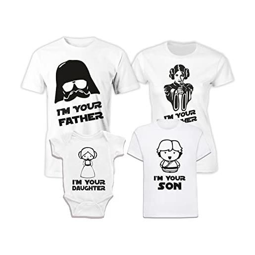 Puzzletee tshirt famiglia - star - stella - father - mother - son - daughter - scritte su tshirt - body neonato - magliette famiglia