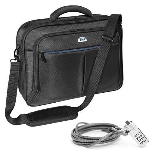 PEDEA borsa per pc portatile premium borsa per notebook fino a 17,3 pollici (43,9 cm) borsa con tracolla, incluso lucchetto notebook, nero