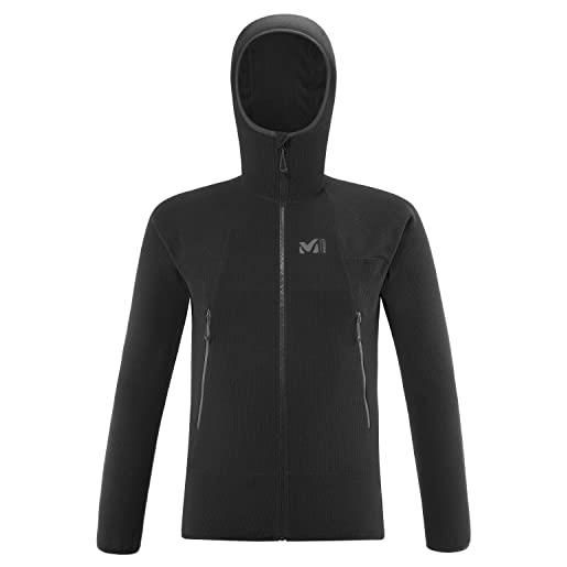 Millet - k lightgrid hoodie m - giacca in pile leggera uomo - alpinismo, avvicinamento, escursionismo, uso quotidiano - nero