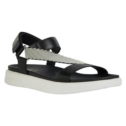 Geox d xand 2s c, sandali sportivi, bianco black off, 41 eu