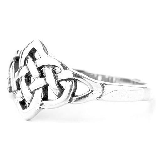 Windalf irisher celtic - anello da donna beltane con nodo celtico, 10 mm, in argento sterling 925, tessuto