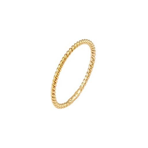 Elli premium anelli twisted basic minimal look in oro giallo 375